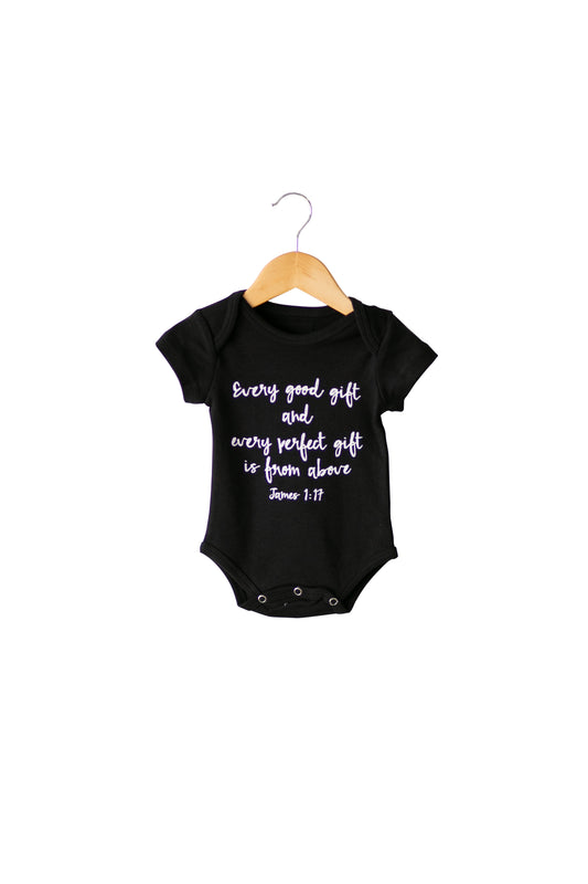 James 1:17 Organic Short Sleeve Bodysuit | GOTS Certified Organic Cotton