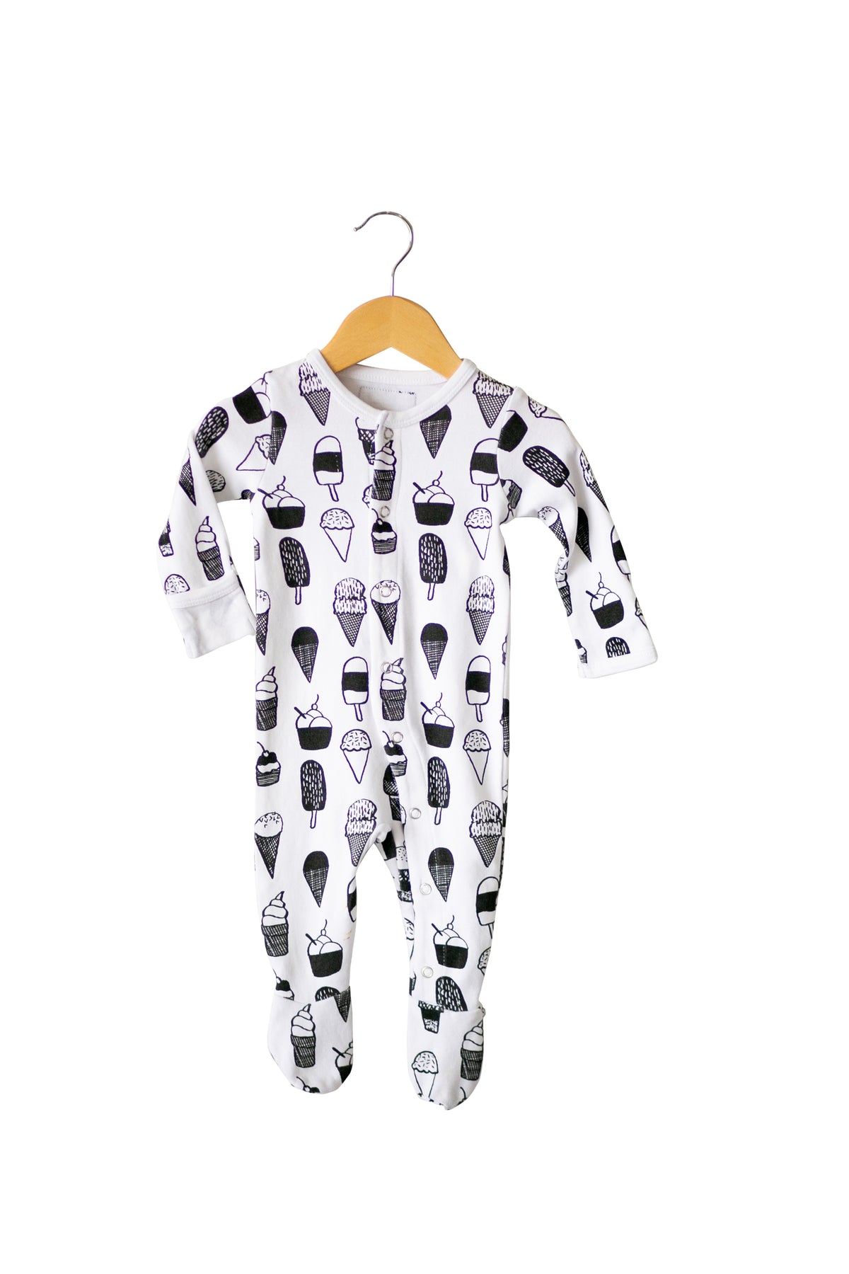 Organic Button Footie | GOTS Certified Organic Cotton | Signature Prints