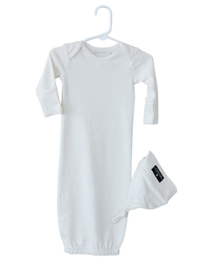 Organic Knot Hat + Gown Set | GOTS Certified Organic Cotton | Solid Colors