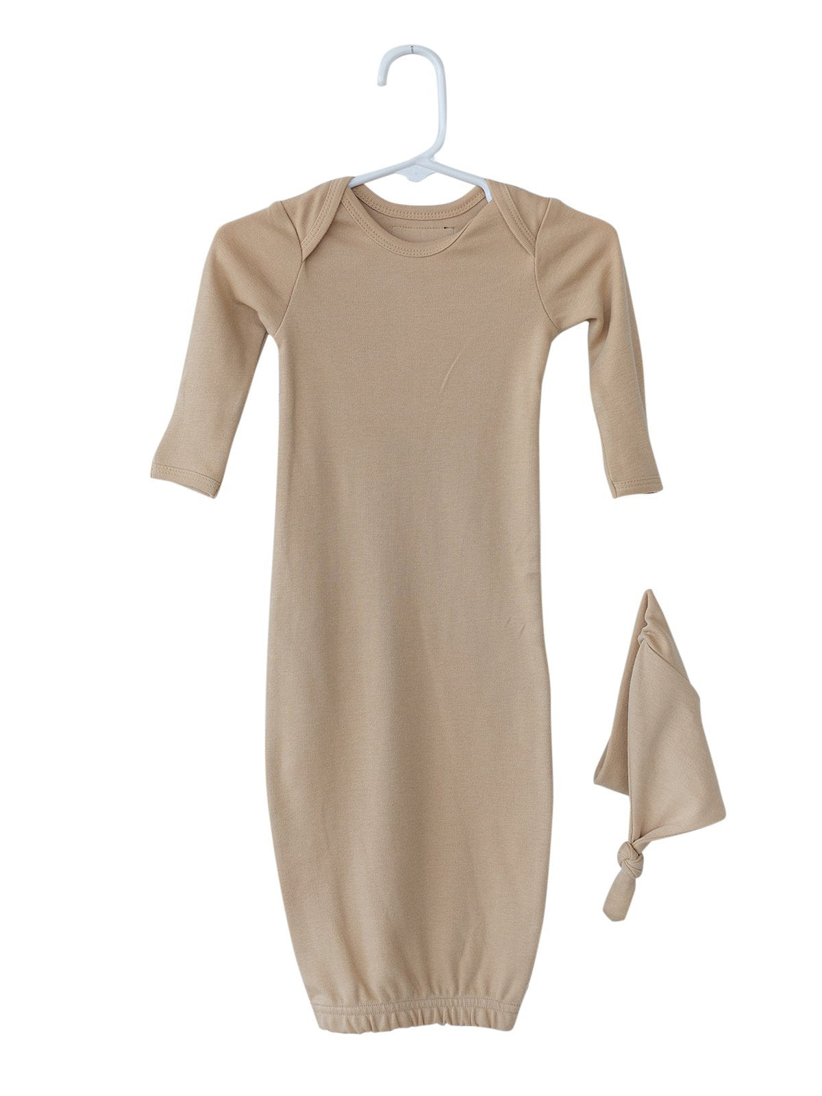 Organic Knot Hat + Gown Set | GOTS Certified Organic Cotton | Solid Colors