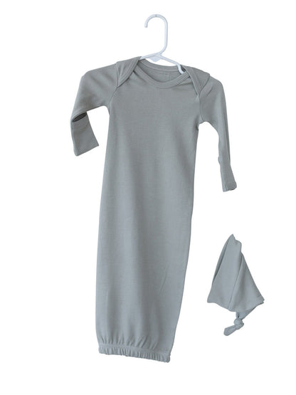 Organic Knot Hat + Gown Set | GOTS Certified Organic Cotton | Solid Colors