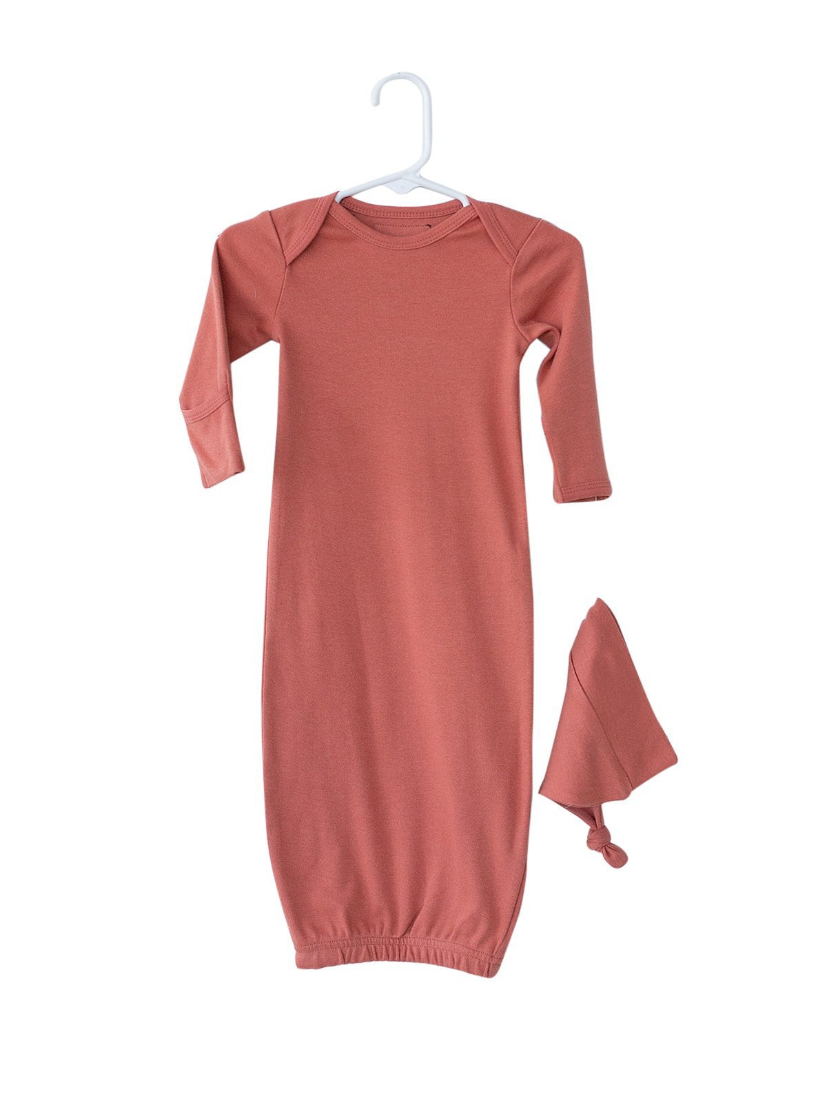 Organic Knot Hat + Gown Set | GOTS Certified Organic Cotton | Solid Colors