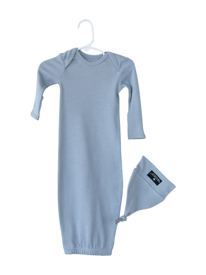 Organic Knot Hat + Gown Set | GOTS Certified Organic Cotton | Solid Colors