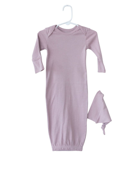 Organic Knot Hat + Gown Set | GOTS Certified Organic Cotton | Solid Colors