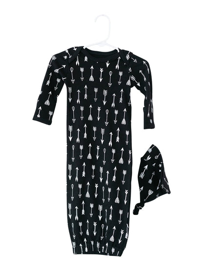 Organic Knot Hat + Gown Set | GOTS Certified Organic Cotton | Signature Prints