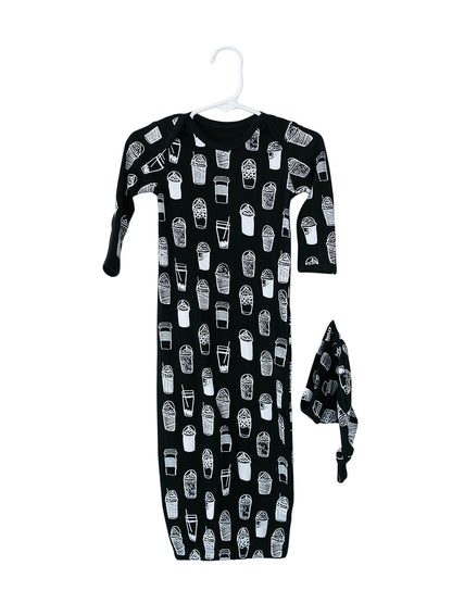 Organic Knot Hat + Gown Set | GOTS Certified Organic Cotton | Signature Prints