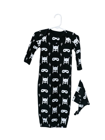 Organic Knot Hat + Gown Set | GOTS Certified Organic Cotton | Signature Prints