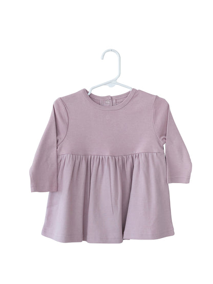 Organic Long Sleeve Dress | GOTS Certified Organic Cotton | Solid Colors