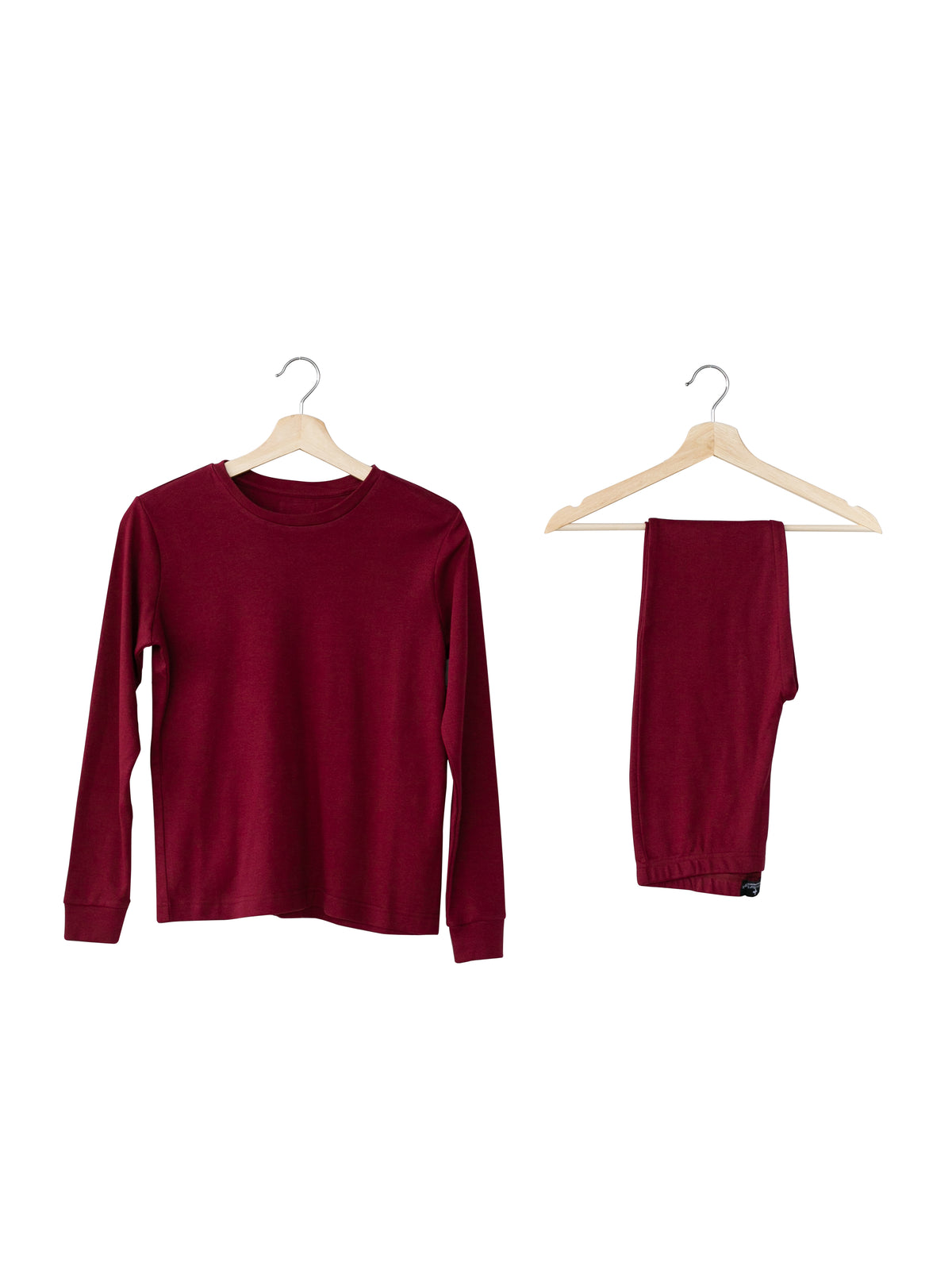 FINAL SALE - Women's Pajama Set in Organic Cotton -  MAROON, product image 2