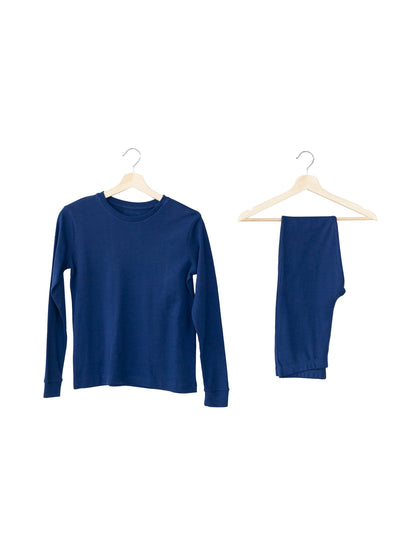 FINAL SALE - Women's Pajama Set in Organic Cotton -  NAVY PEONY, product image 2