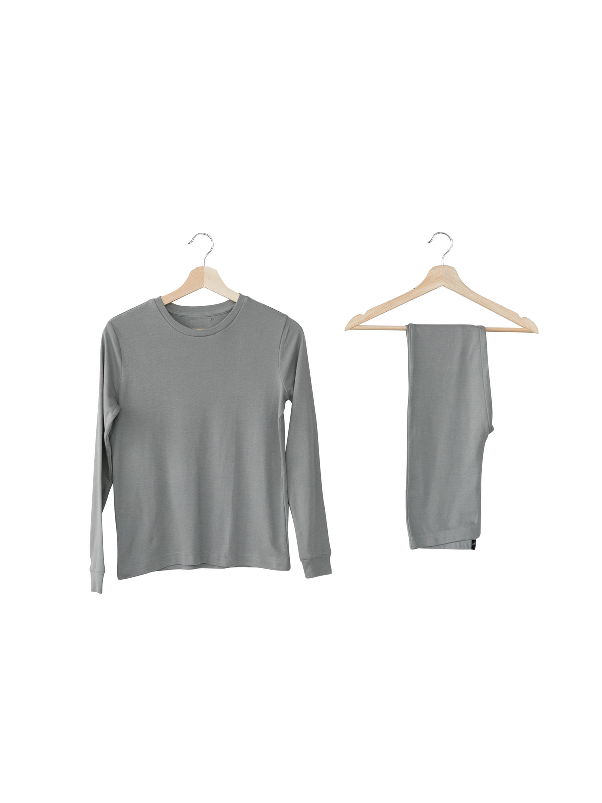 FINAL SALE - Women's Pajama Set in Organic Cotton -  NEUTRAL GRAY, product image 2