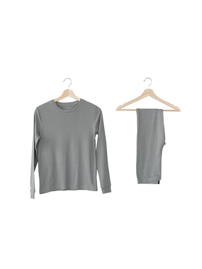 FINAL SALE - Women's Pajama Set in Organic Cotton -  NEUTRAL GRAY, product image 2