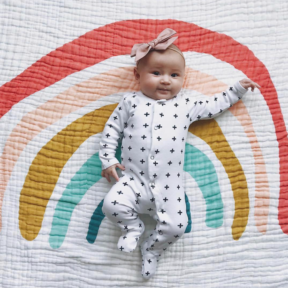 Organic Button Footie | GOTS Certified Organic Cotton | Signature Prints