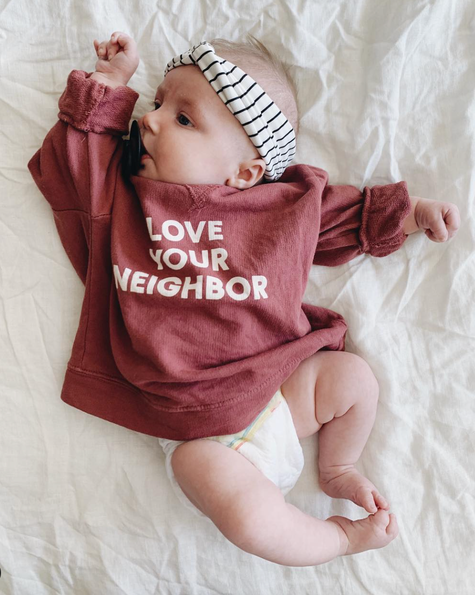 Love Your Neighbor Kids Sweatshirt | GOTS Certified Organic Cotton