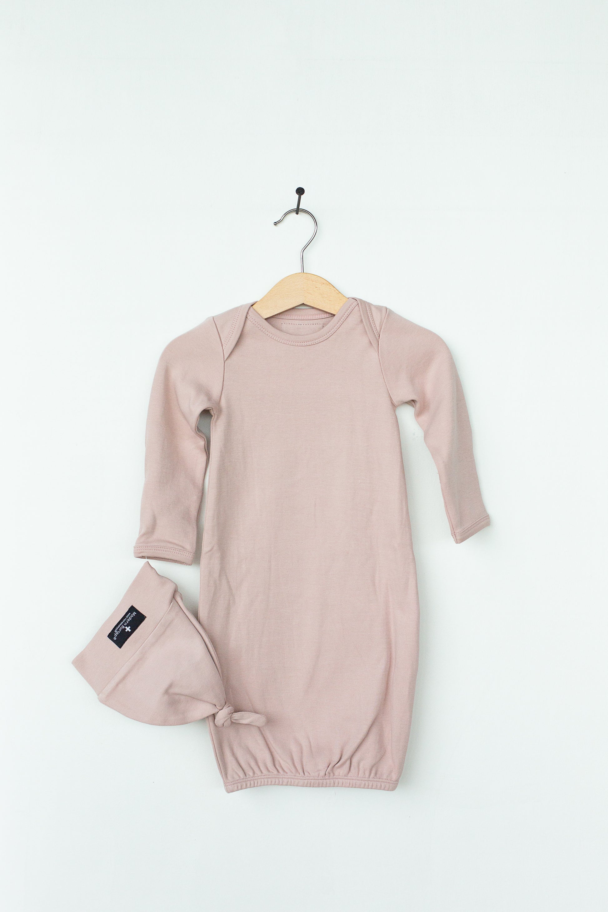 Adobe Rose organic knot hat and gown set by Modern Burlap