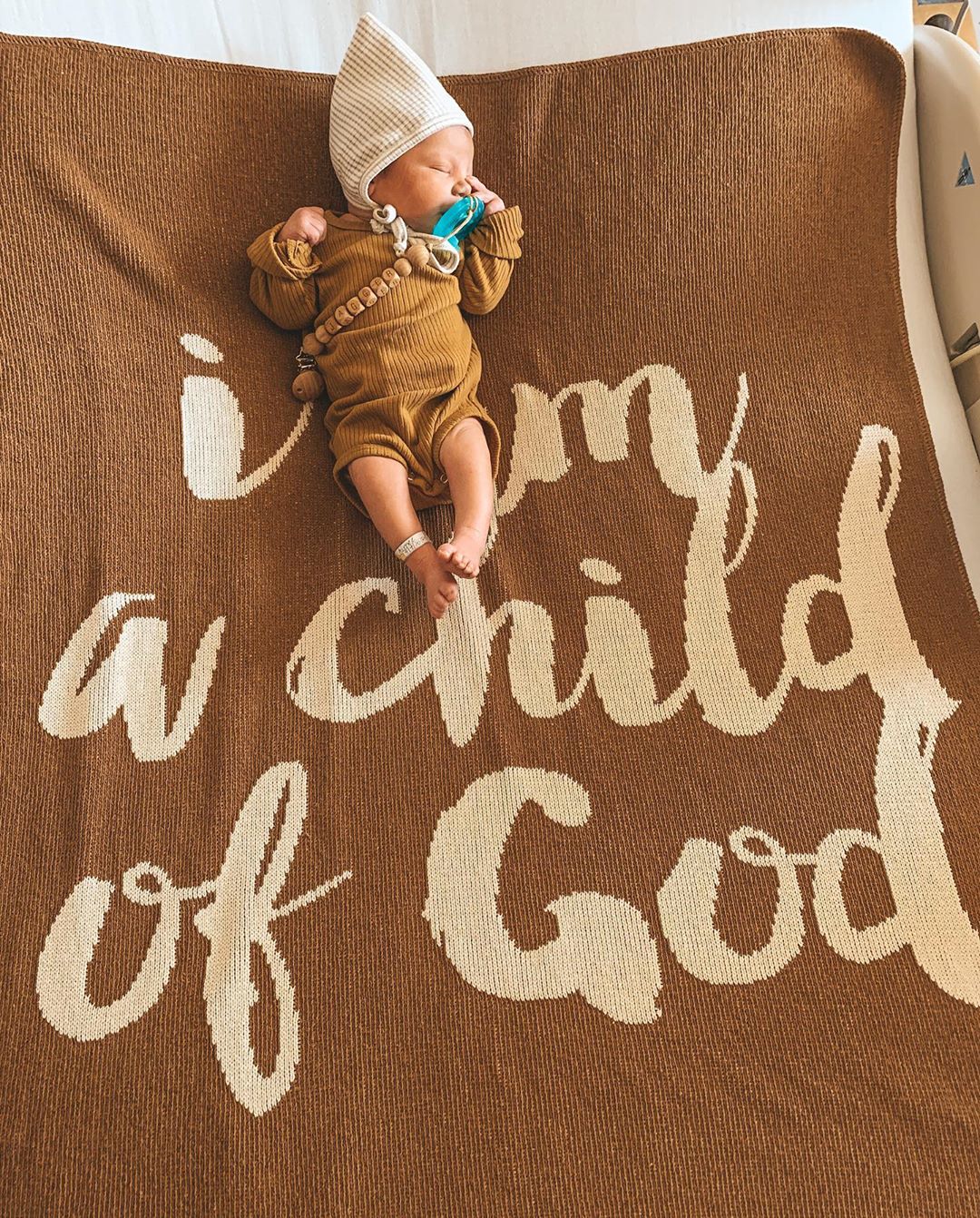 I Am a Child of God Recycled Cotton Throw Blanket | Made in USA