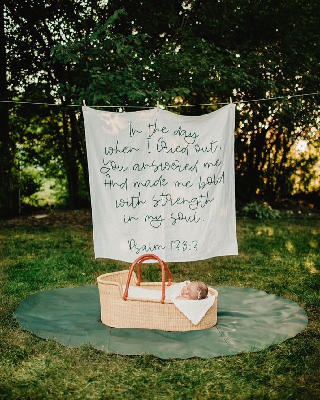 Psalm 138:3 Scripture Swaddle + Wall Art | GOTS Certified Organic Cotton Muslin