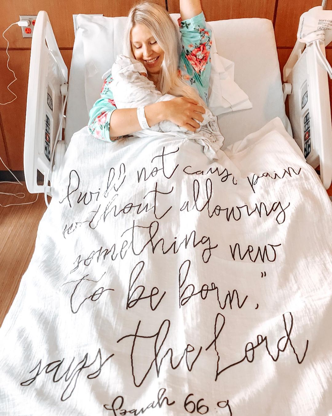 Isaiah 66:9 Scripture swaddle and wall art by Modern Burlap