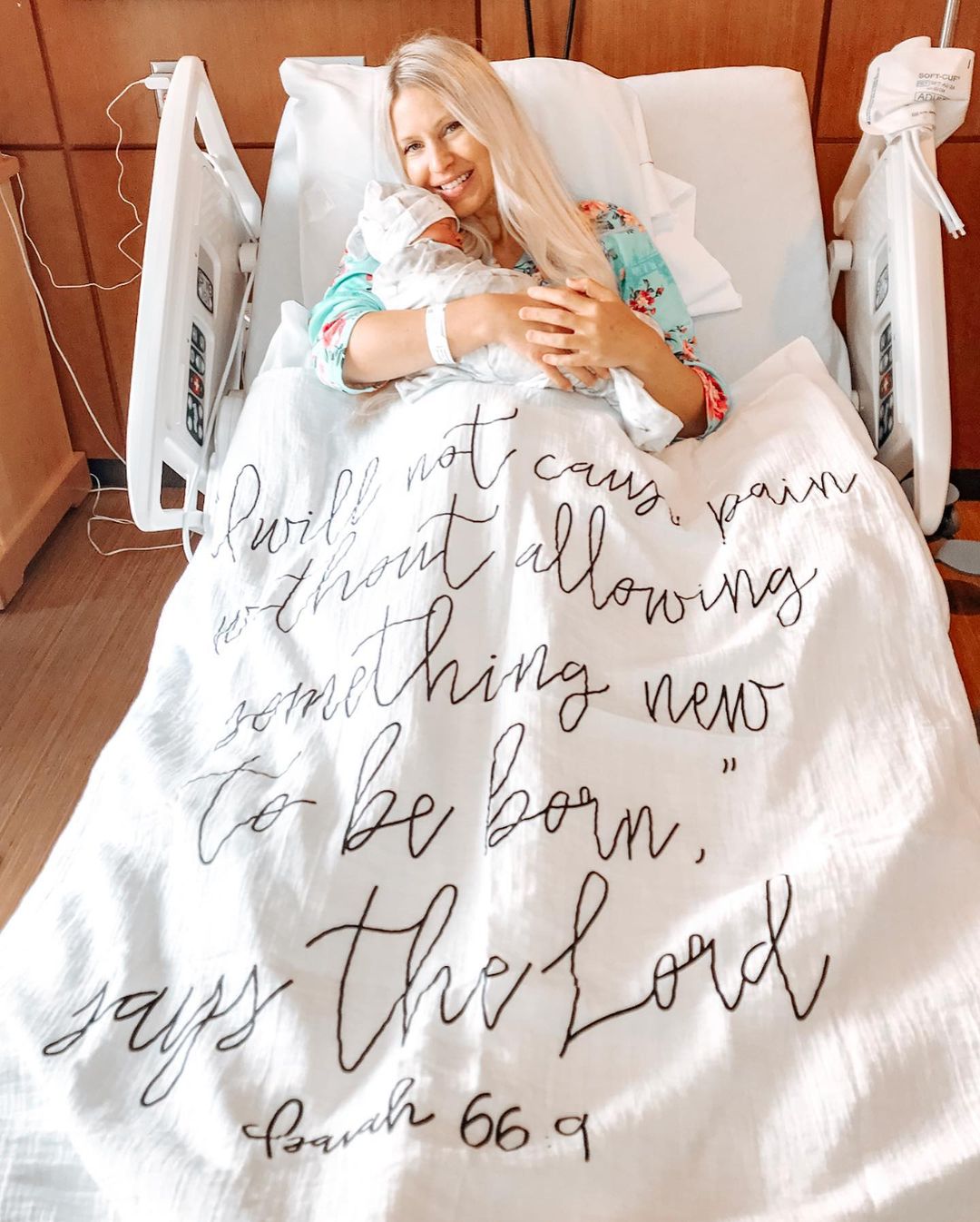 Isaiah 66:9 Scripture swaddle and wall art by Modern Burlap