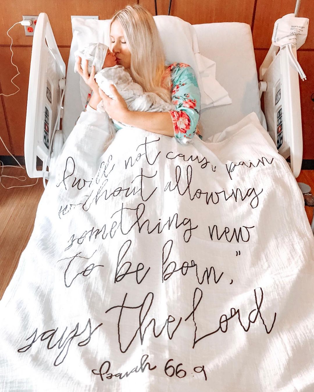 Isaiah 66:9 Scripture swaddle and wall art by Modern Burlap
