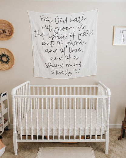 2 Timothy 1:7 Scripture swaddle and nursery art