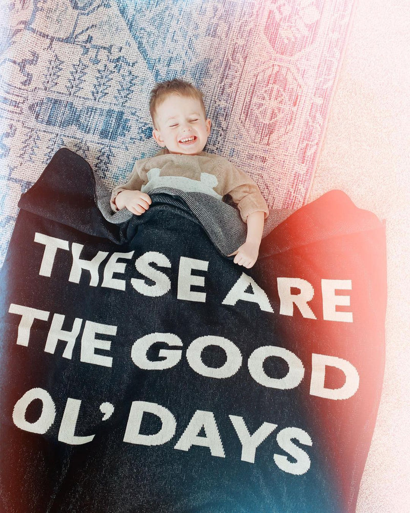 Made in the USA | Recycled Cotton Blend These are the Good ol’ Days Throw Blanket