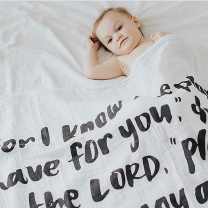 Jeremiah 29:11 Scripture swaddle and wall art by Modern Burlap