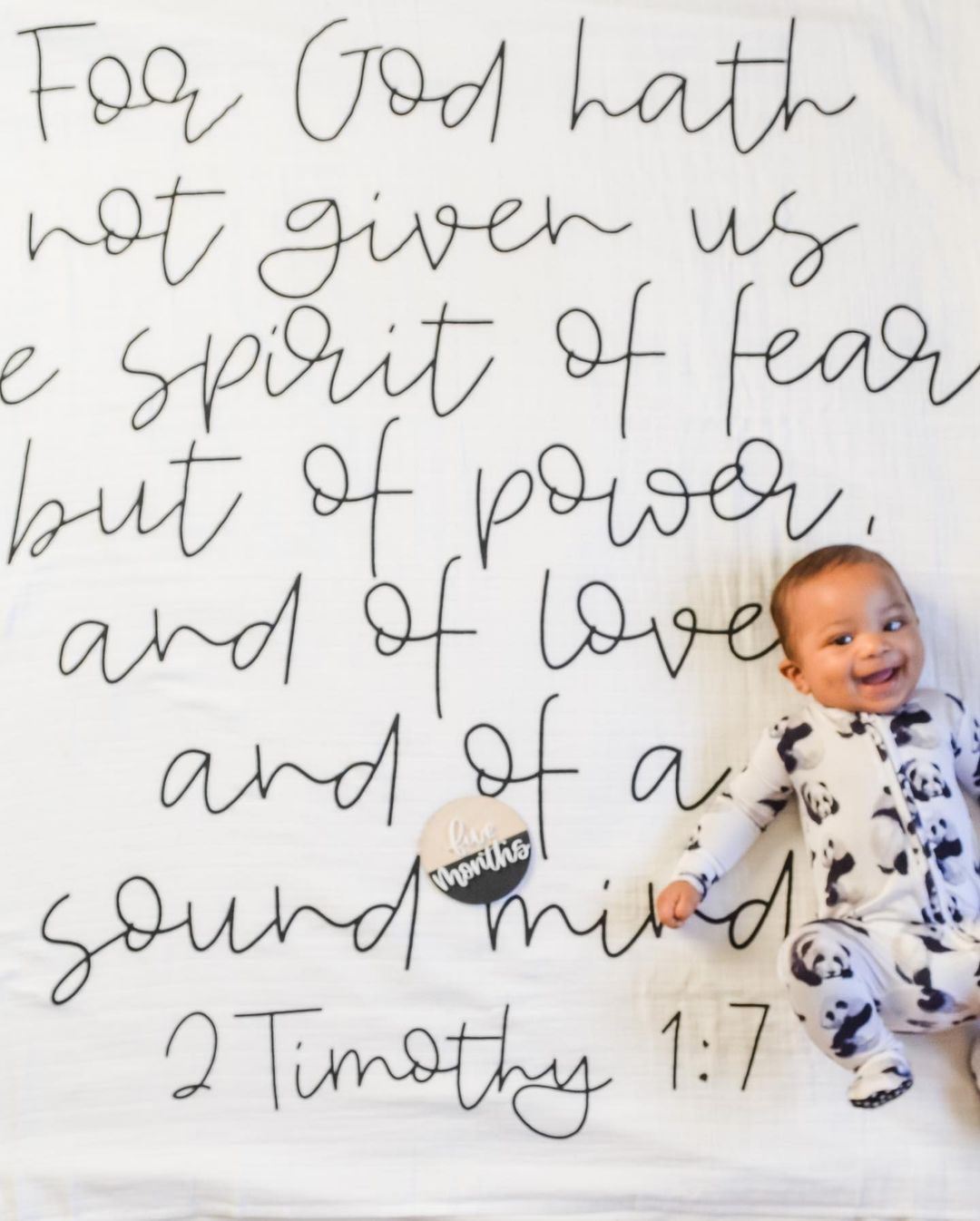 2 Timothy 1:7 organic cotton muslin swaddle