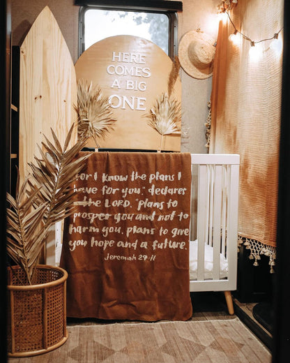 Jeremiah 29:11 Recycled Cotton Throw Blanket | Made in USA