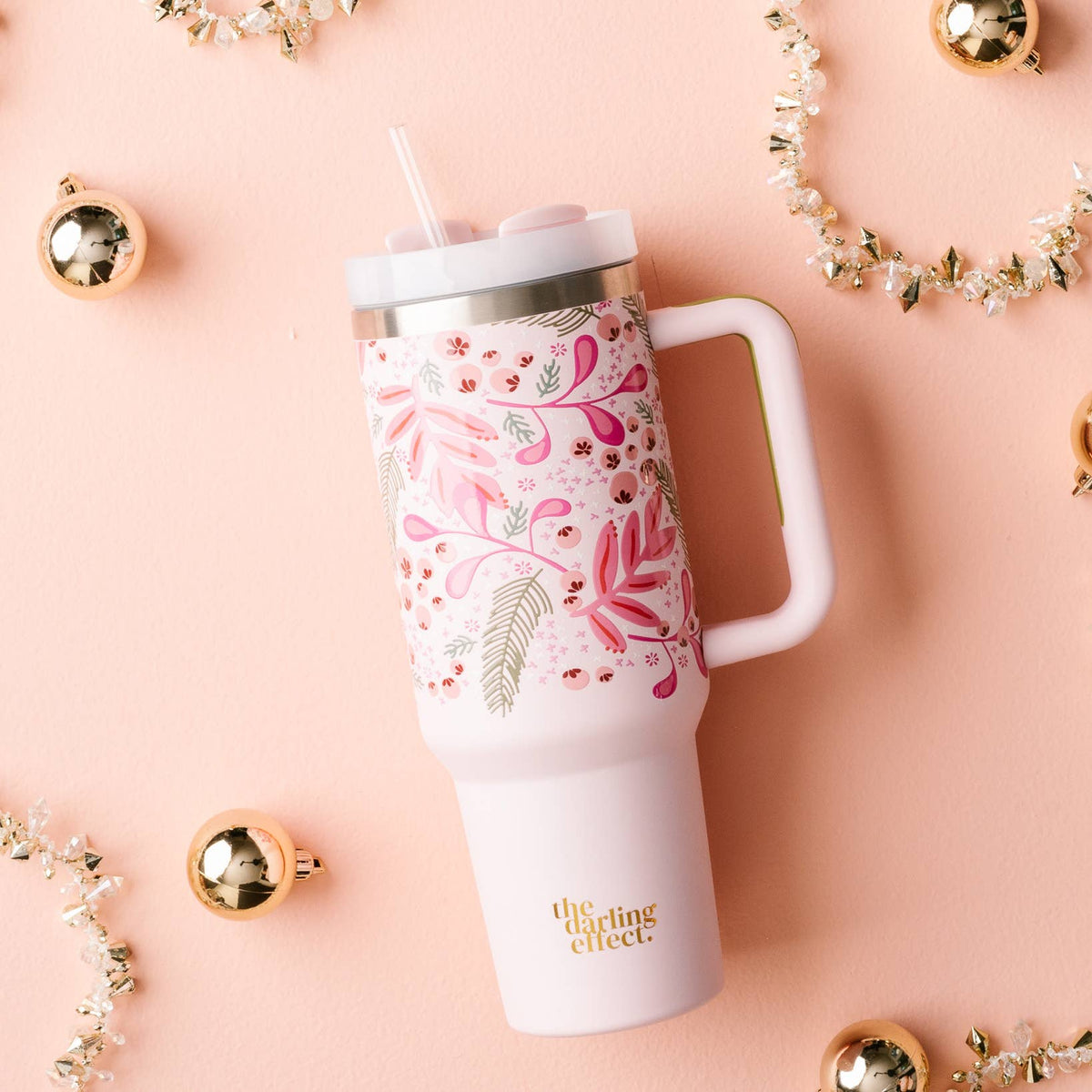 40oz Take Me Everywhere Tumbler - Jolly Sprig Pink