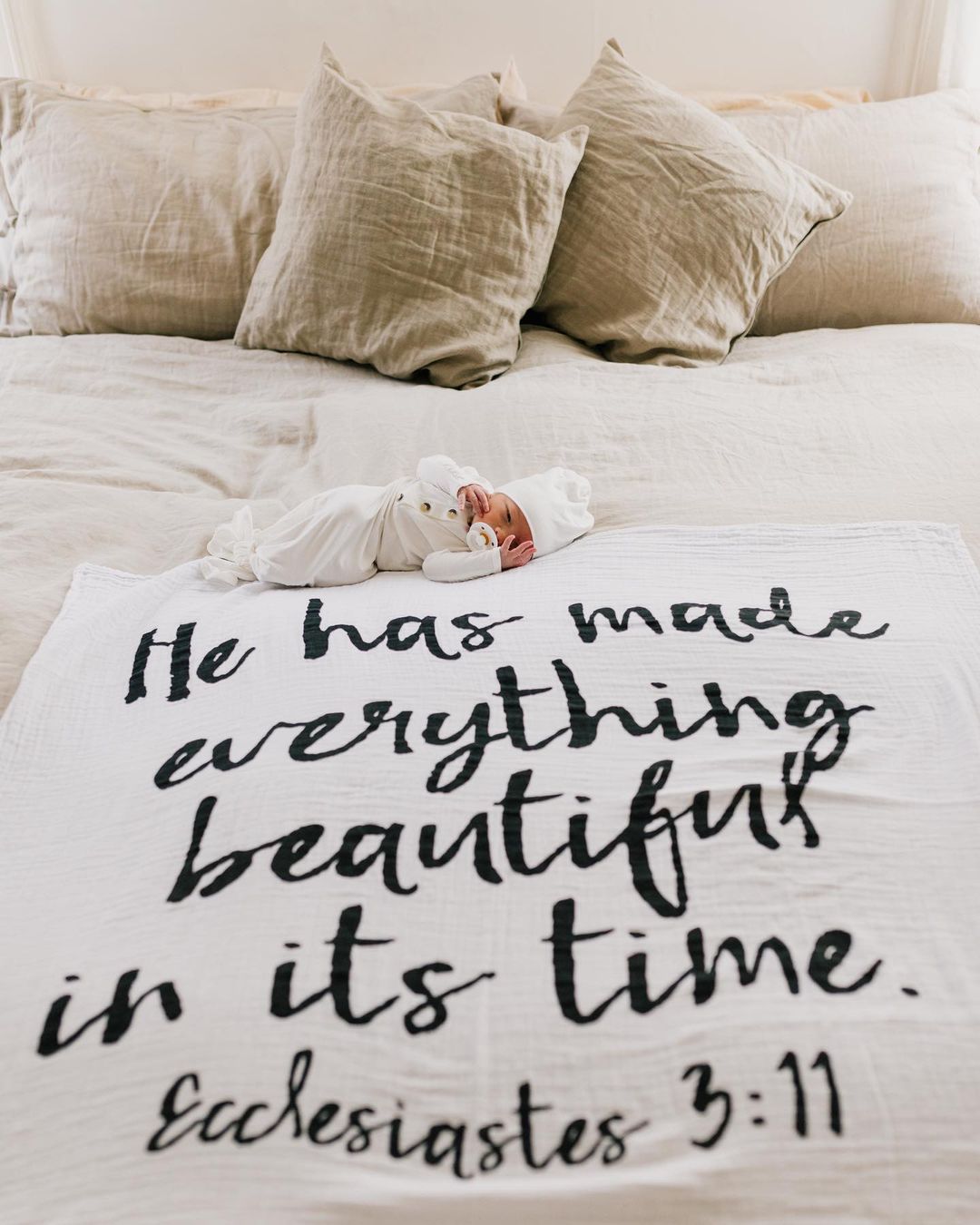 Ecclesiastes 3:11 Scripture swaddle and wall art by Modern Burlap