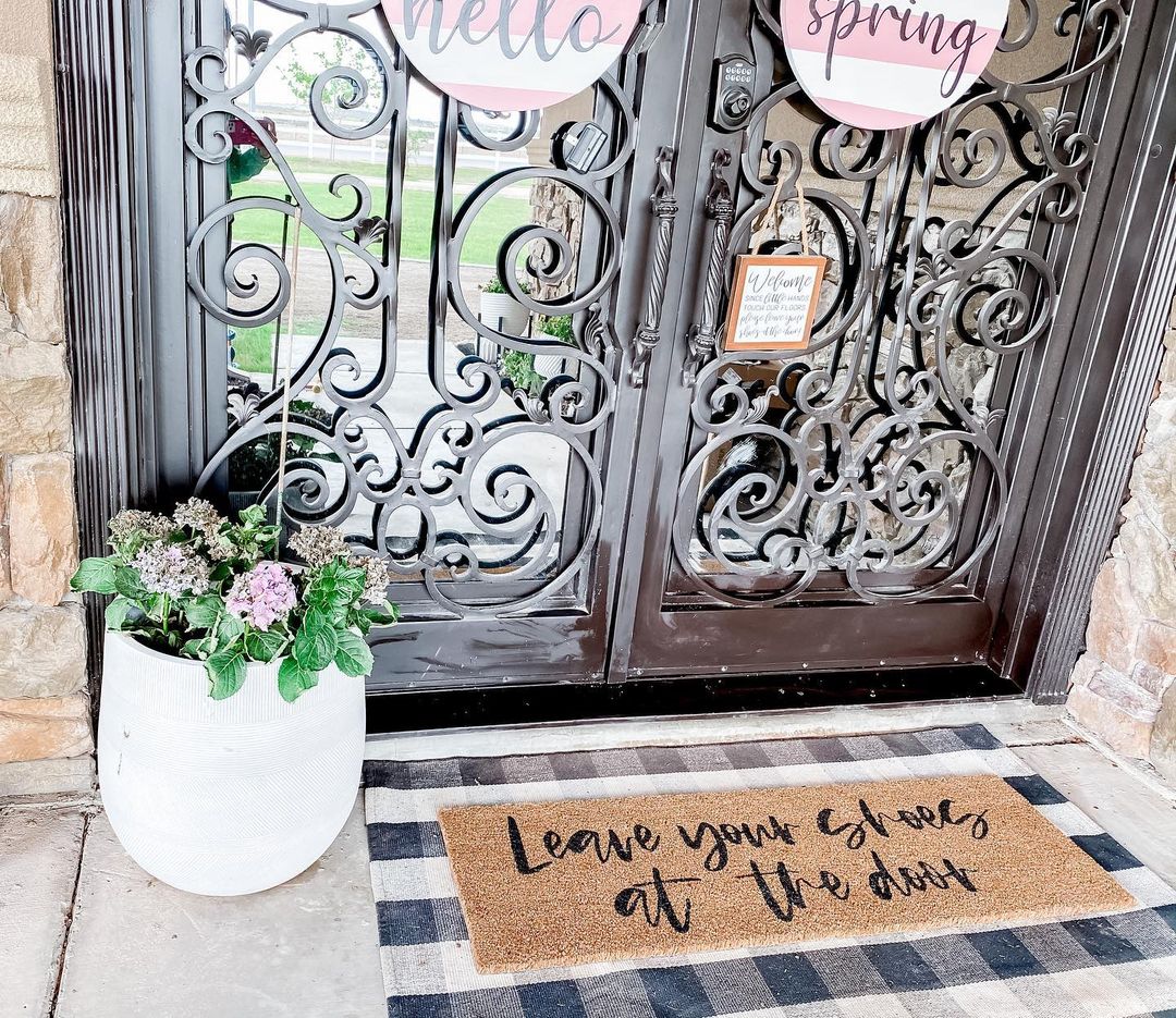 Leave Your Shoes at the Door XL coconut coir doormat by Modern Burlap