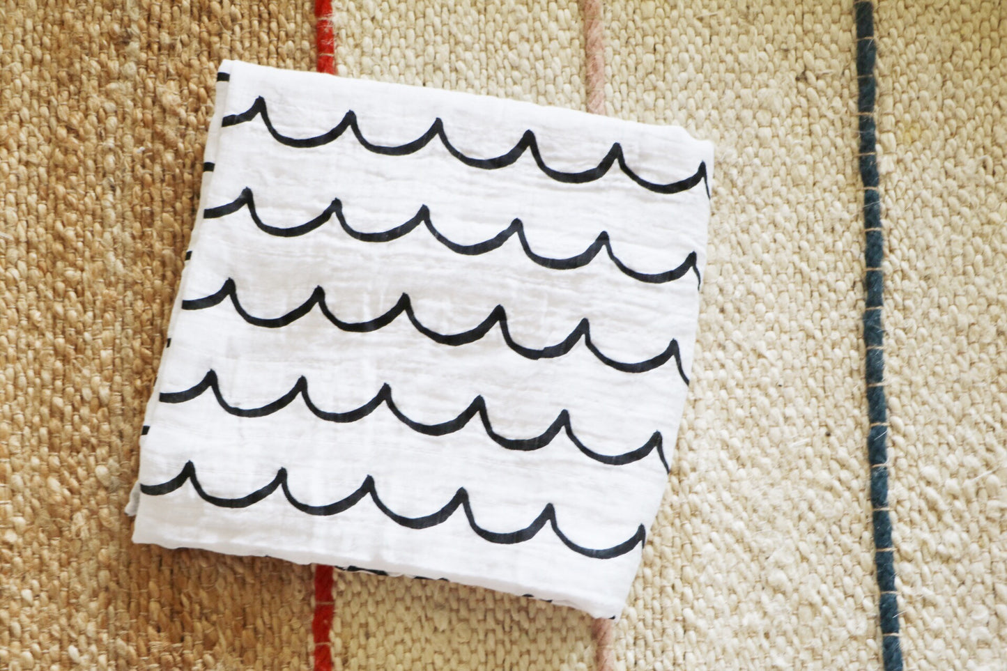 Waves Organic Swaddle | GOTS Certified Organic Cotton Muslin