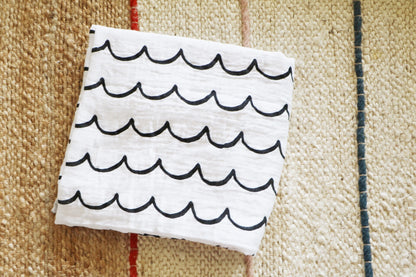 Waves Organic Swaddle | GOTS Certified Organic Cotton Muslin