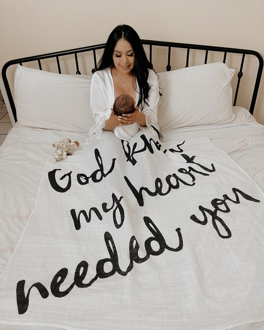 God Knew My Heart Needed You organic cotton muslin swaddle by Modern Burlap