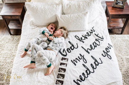 God Knew My Heart Needed You organic cotton muslin swaddle by Modern Burlap