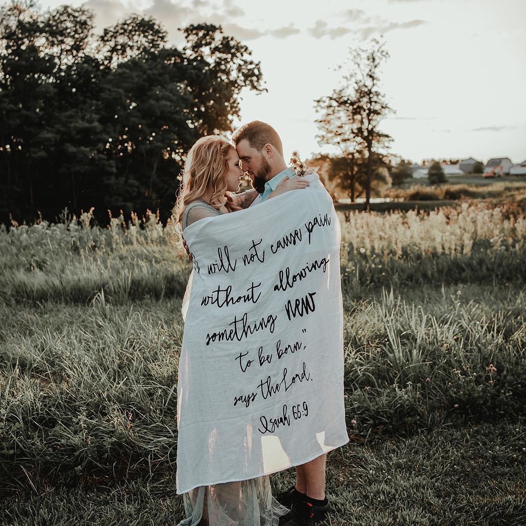 Isaiah 66:9 Scripture swaddle and wall art by Modern Burlap