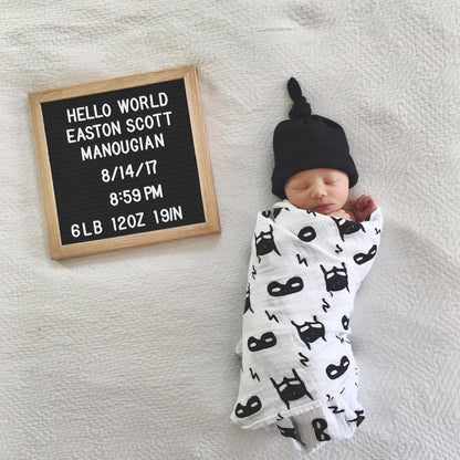Hero Struck organic cotton muslin swaddle by Modern Burlap