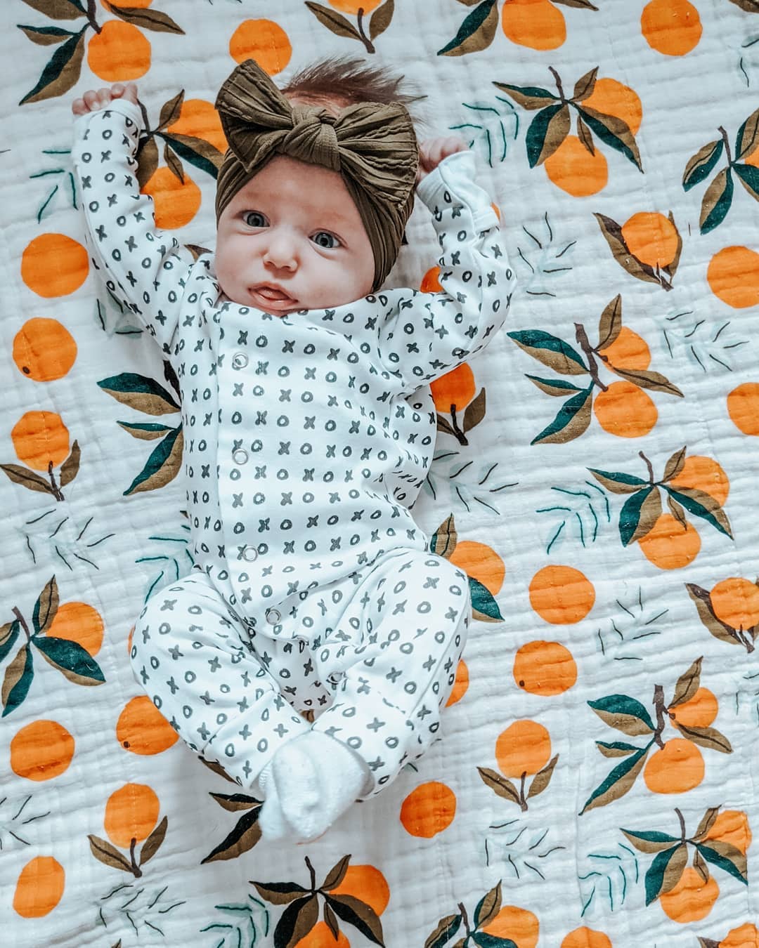 Modern Burlap organic button coverall in signature prints