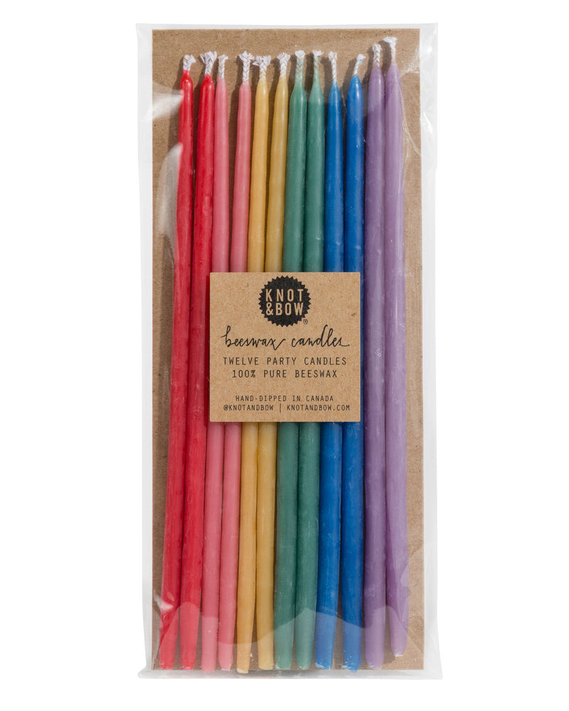 Knot & Bow - Rainbow Tall Beeswax Birthday Candles