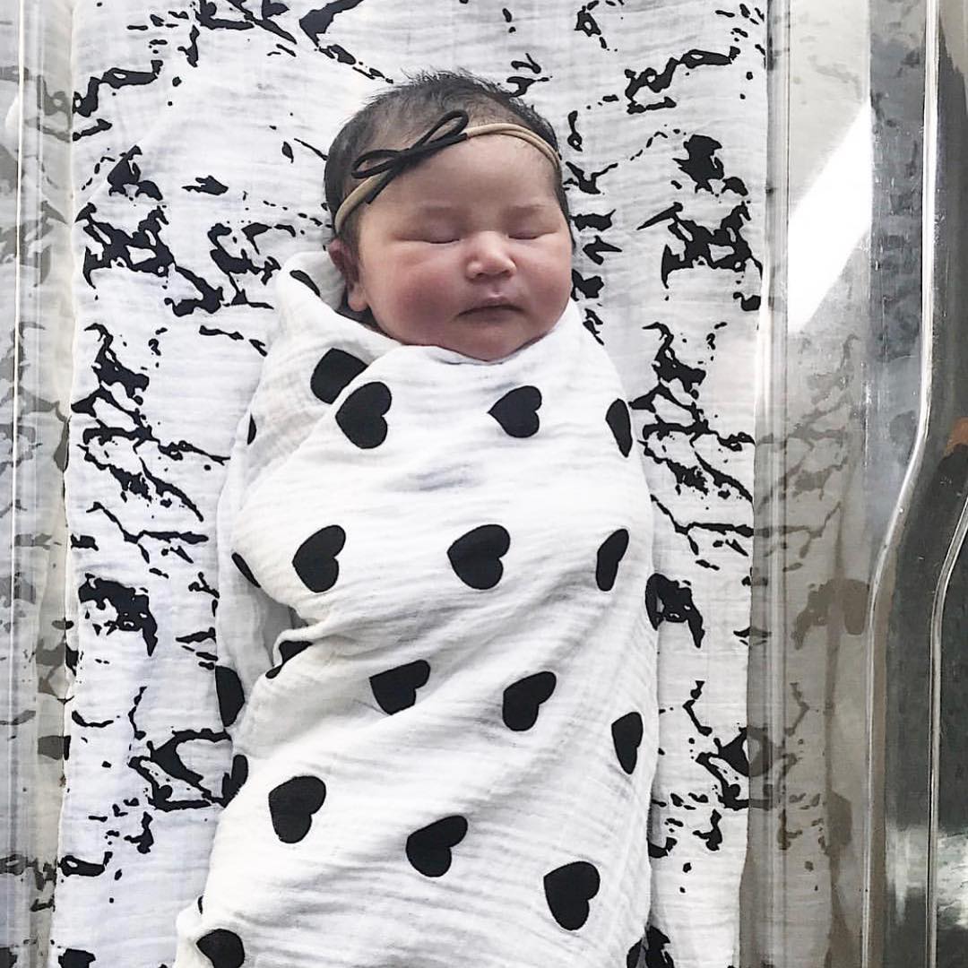 Heart organic cotton muslin swaddle by Modern Burlap