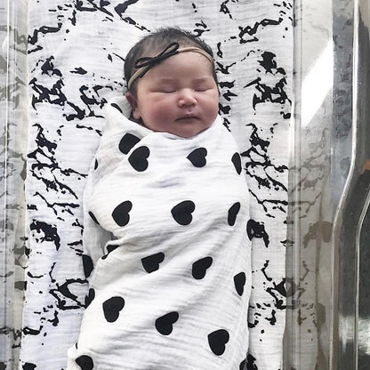 Heart organic cotton muslin swaddle by Modern Burlap