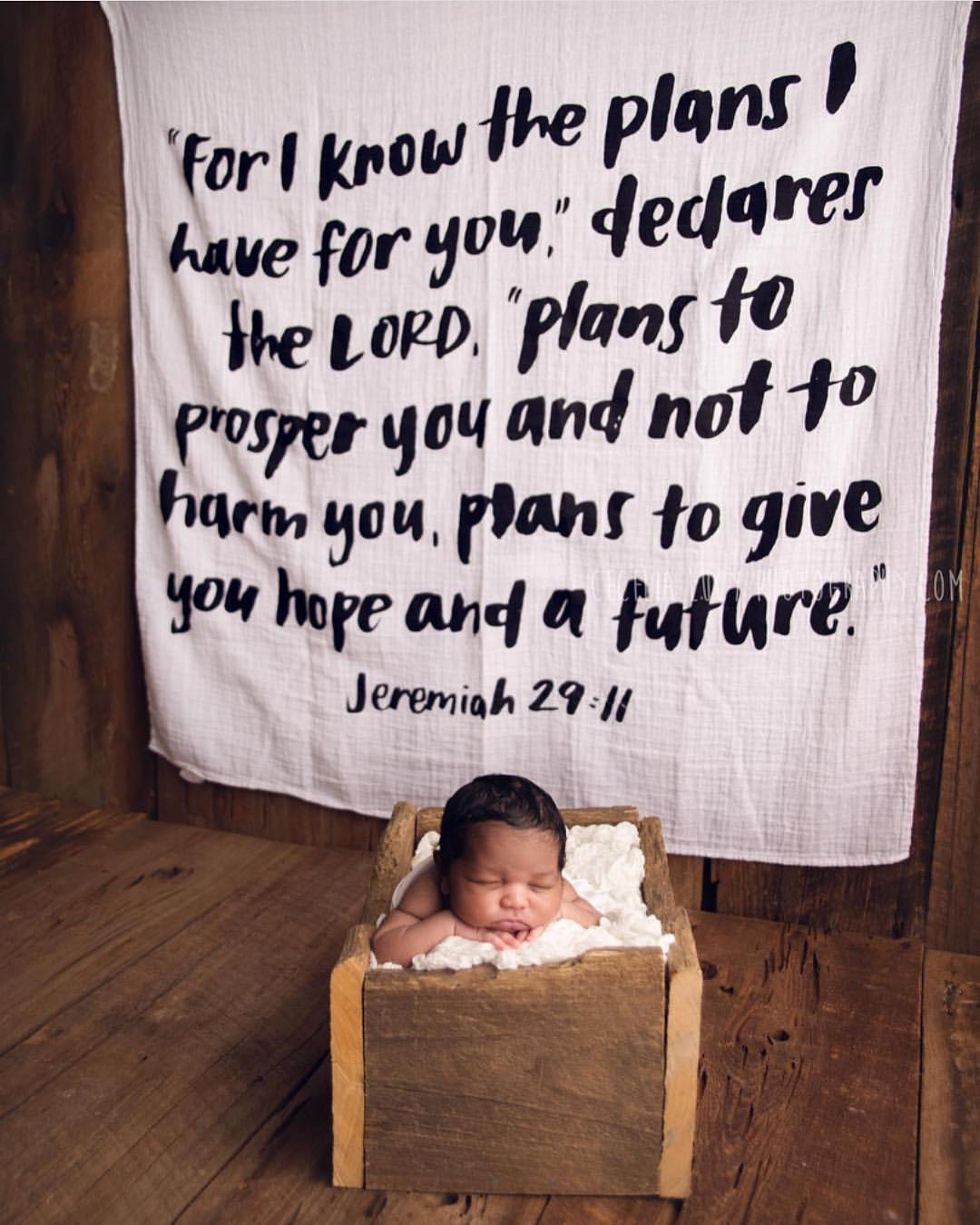 Jeremiah 29:11 Scripture swaddle and wall art by Modern Burlap