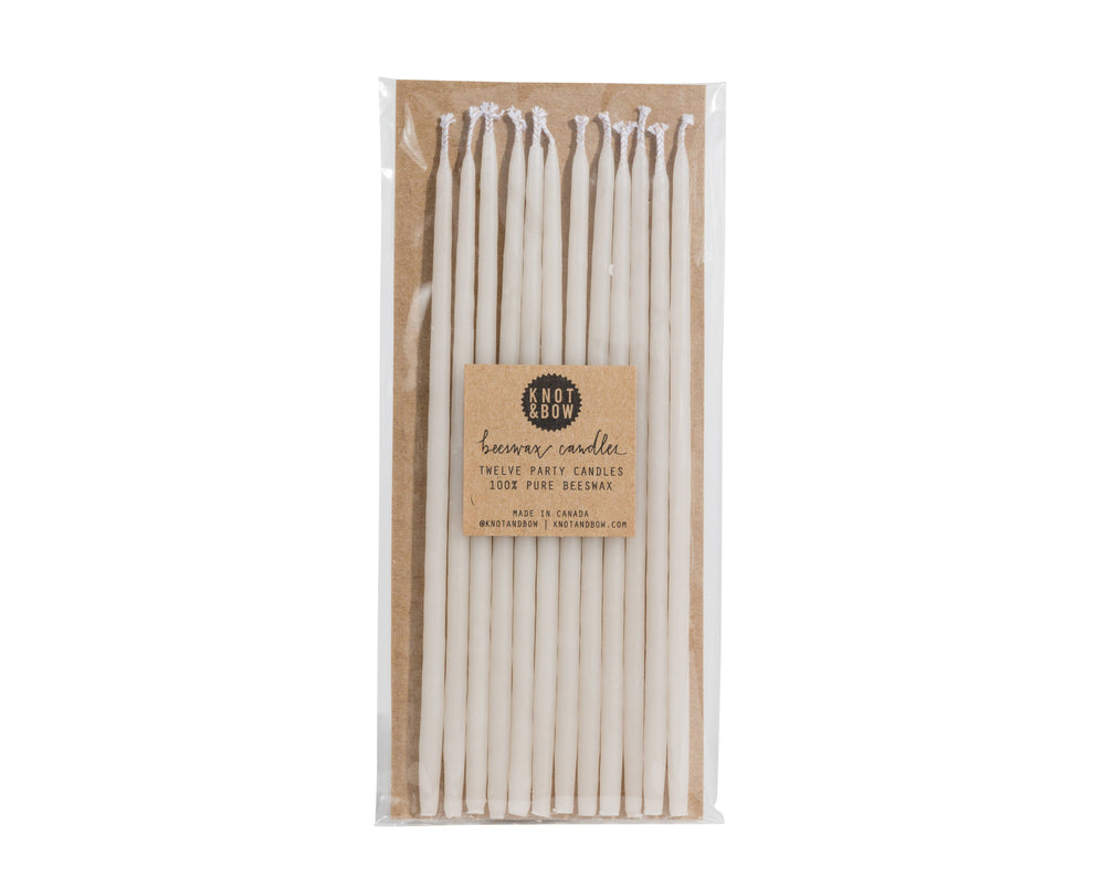 Knot & Bow - Ivory Tall Beeswax Birthday Candles