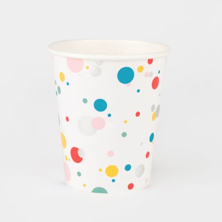 Fine Little Day - 8 Paper Cups Foil Multicolour Bubbles (3.5 inches / 9cm in height and 8cm in diameter)