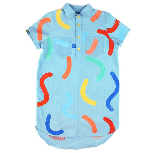 Mokuyobi Squiggle Stamp shirt dress