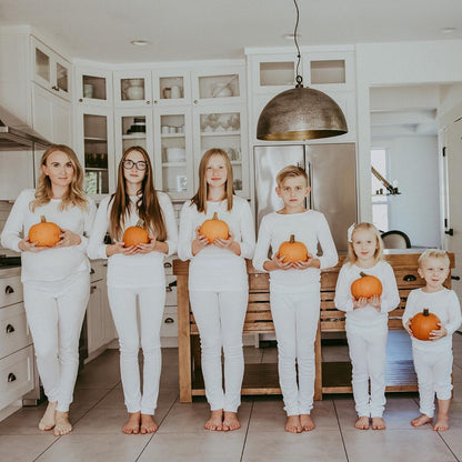 FINAL SALE - Women's Pajama Set in Organic Cotton -  WHITE