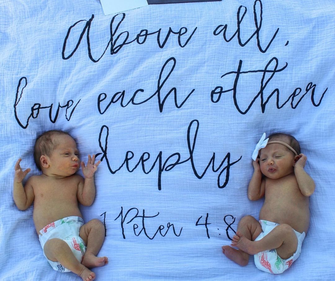 1 Peter 4:8 Scripture Swaddle | GOTS Certified Organic Cotton Muslin
