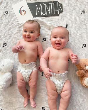 Organic Swaddle Music Notes – Modern Burlap - Main Image