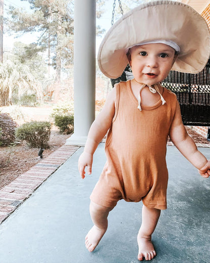 Organic Baby Tank Romper | GOTS Certified Organic Cotton | Solid Colors